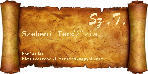 Szebeni Terézia névjegykártya